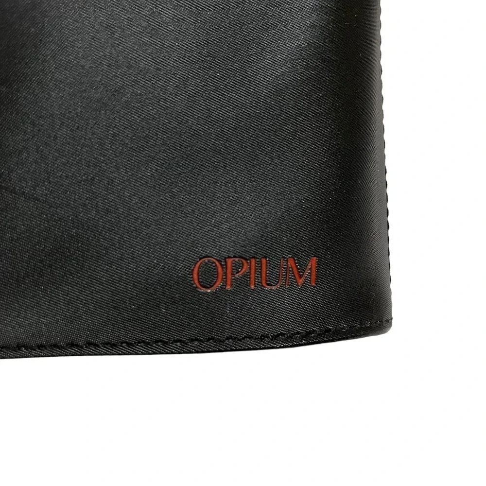 Yves Saint Laurent YSL Opium Black Zip Pouch Cosmetic Bag Clutch Purse